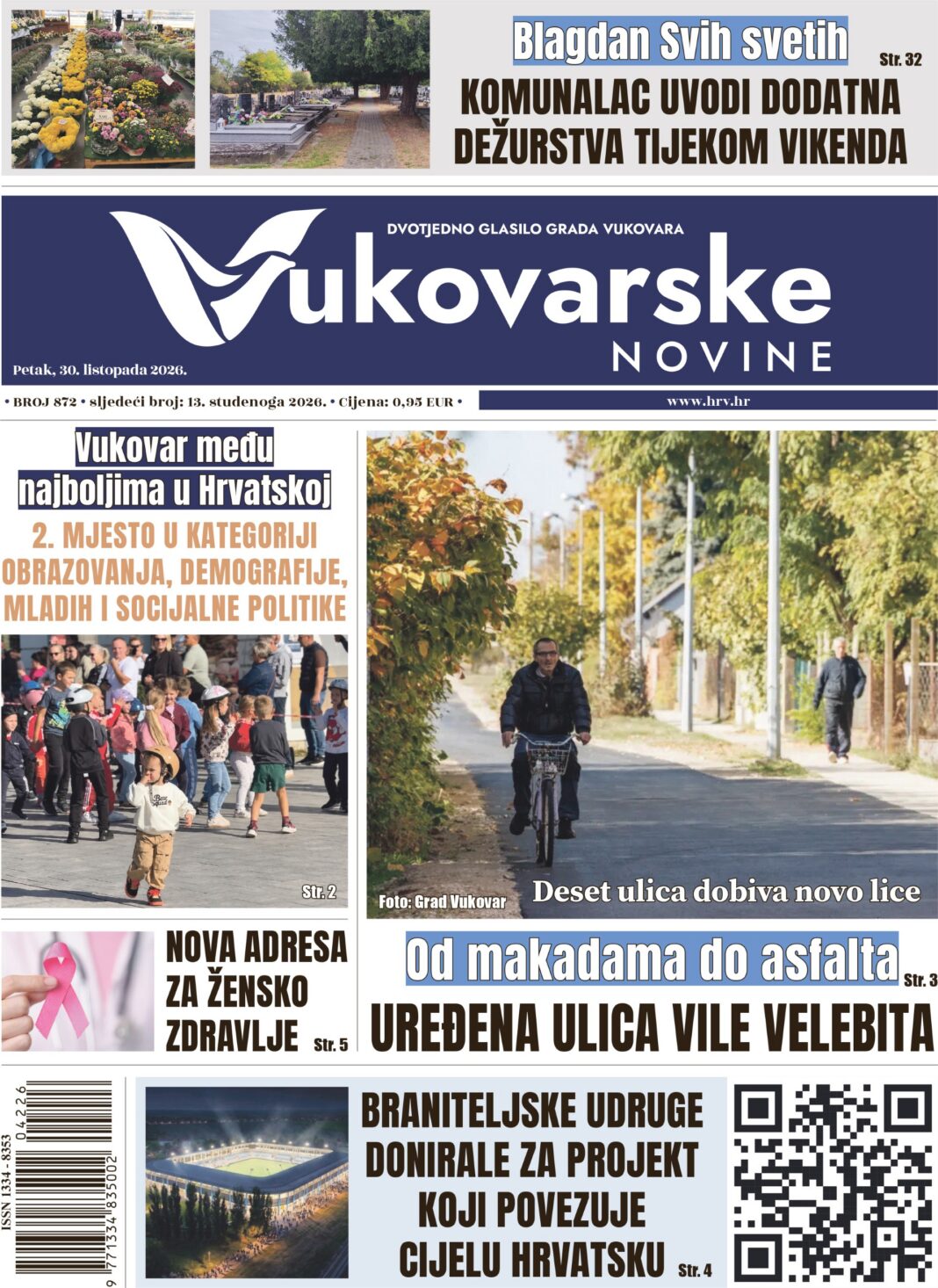 Vukovarske novine naslovnica 30.10.2026.